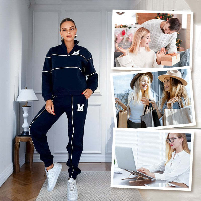 Sweatsuit Sets- 2 Piece Outfits with  Lounge Hoodless Pullover Sweatshirt and  Baggy Fashion Sweatpants with Pockets