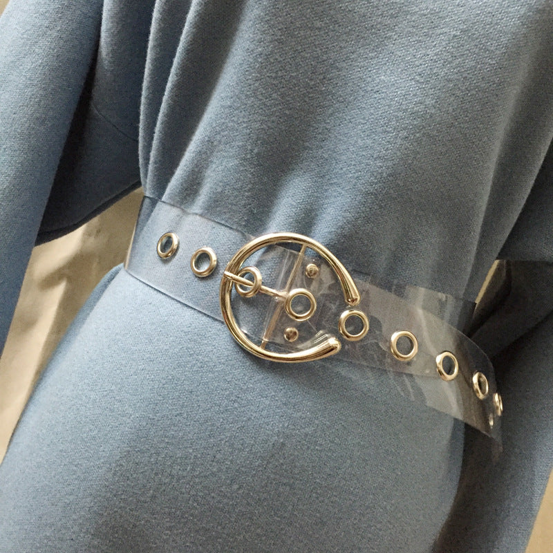 Wide Transparent PVC Designer Clear Corset Belt