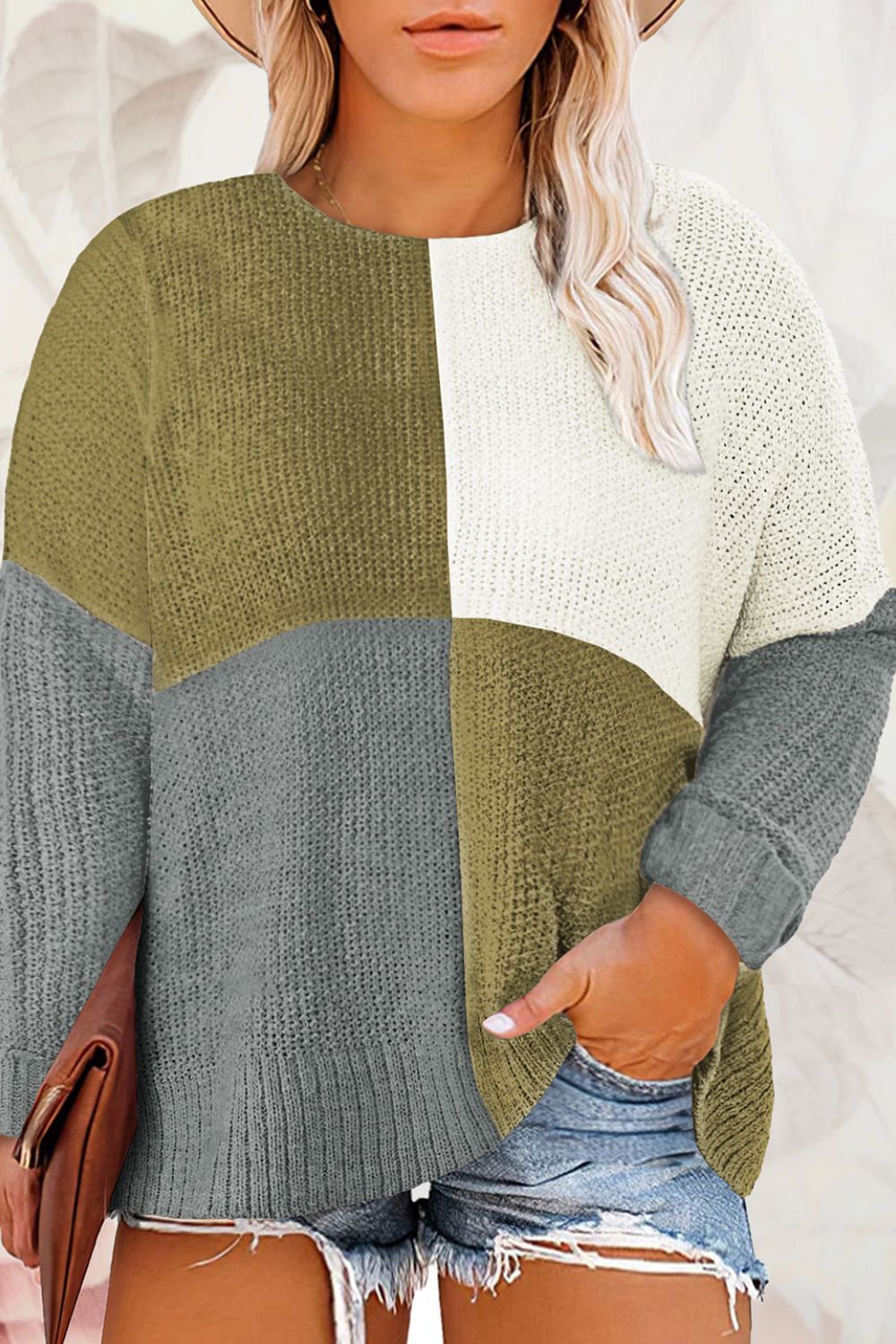 Always Ahead Color Block Knit Sweater
