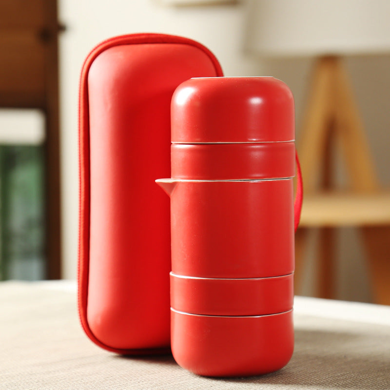 Korean Portable Stoneware Travel Tea Set