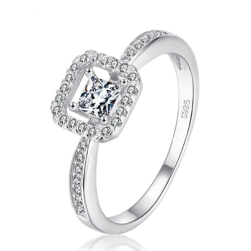 Sterling Silver Square  Ring