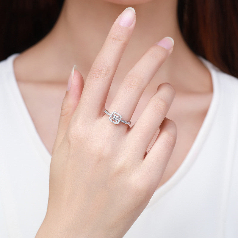 Sterling Silver Square  Ring