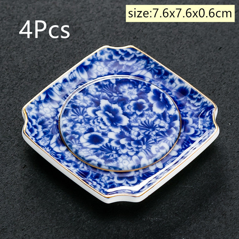 Vintage Korean Ceramic Tea Set & Cup Coaster