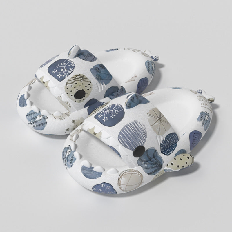 Shark Slippers Heart Print Shoes