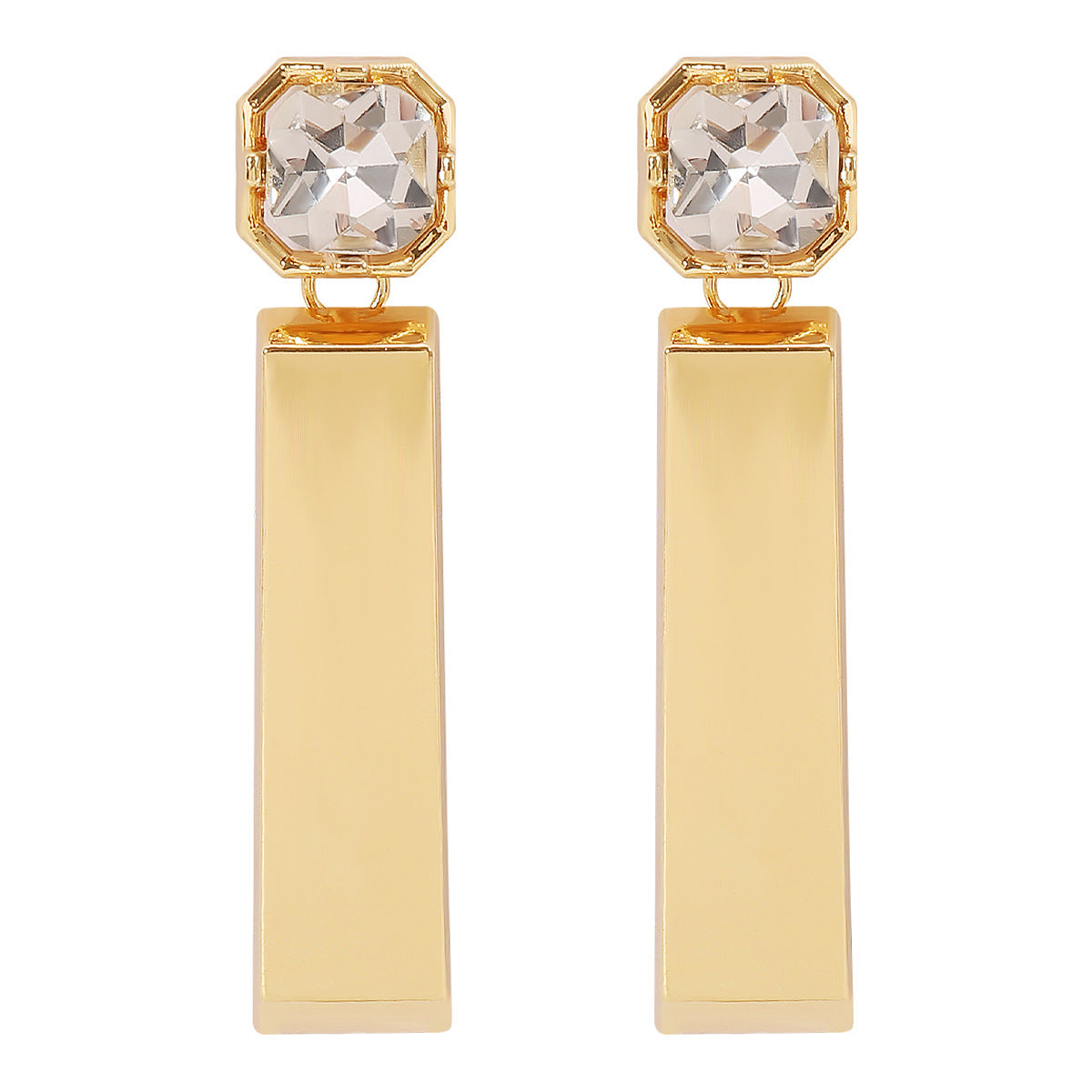 Modern Style Diamond Rectangular Earrings