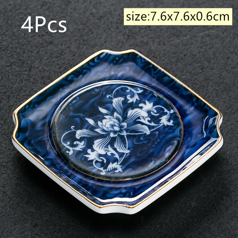 Vintage Korean Ceramic Tea Set & Cup Coaster