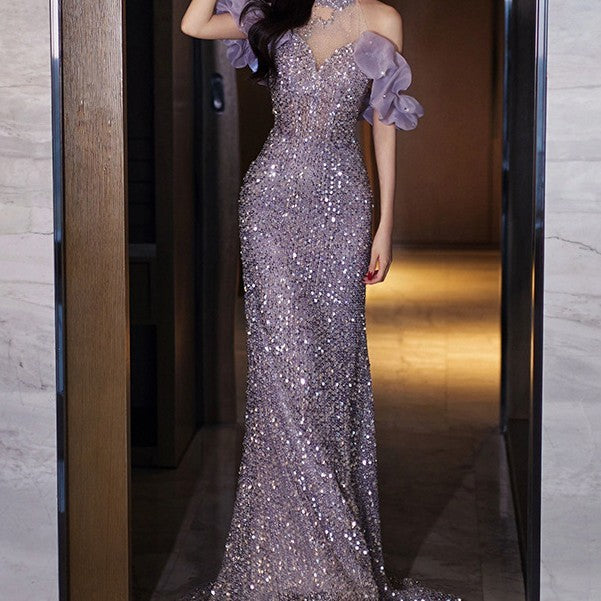 Violate Love French Style Evening Halter Gown