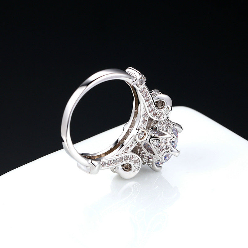 Silver Solitaire Diamond Ring