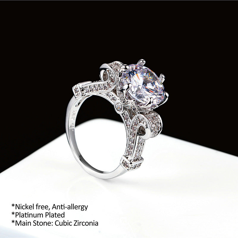 Silver Solitaire Diamond Ring