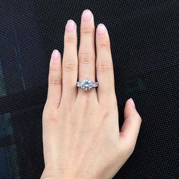 Silver Solitaire Diamond Ring