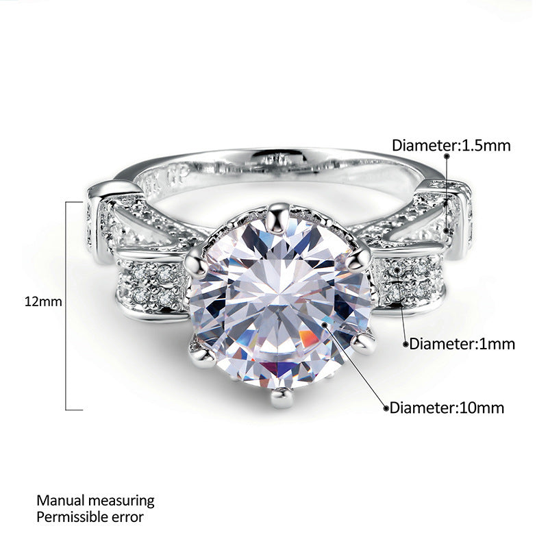 Silver Solitaire Diamond Ring