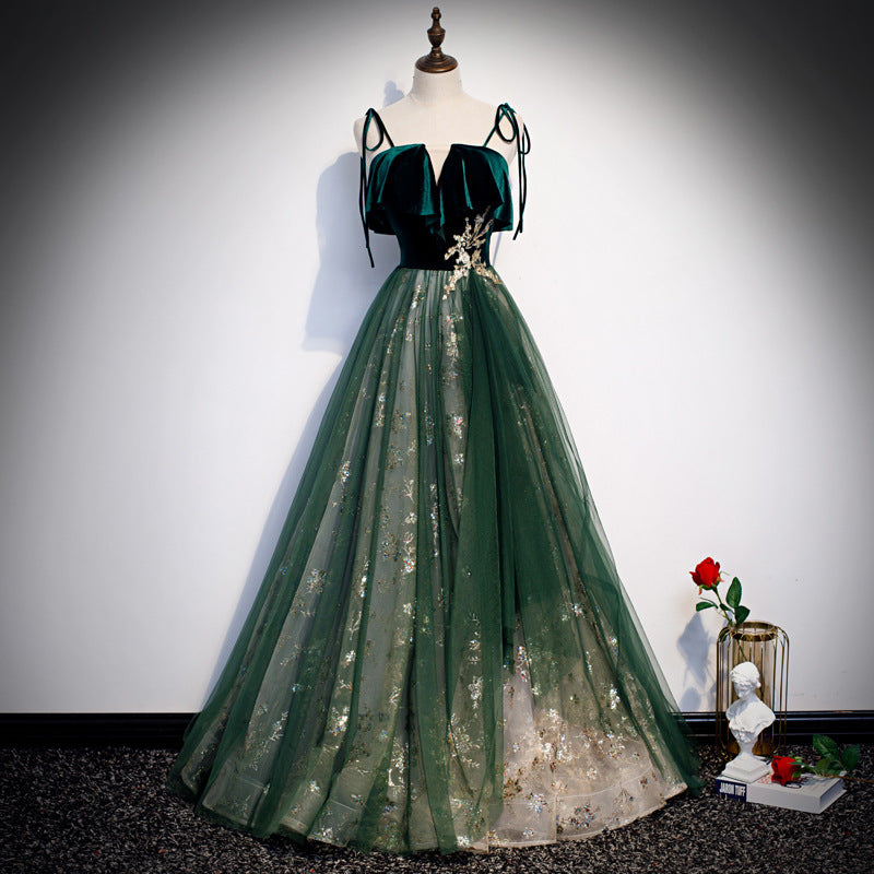 Fantasy Emerald Sling Long Banquet Dress