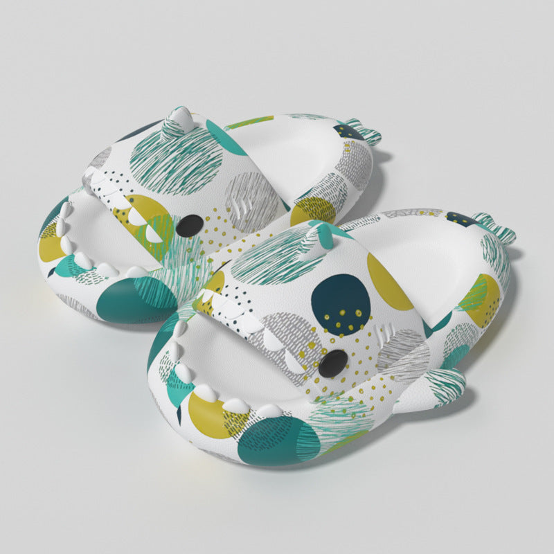 Shark Slippers Heart Print Shoes