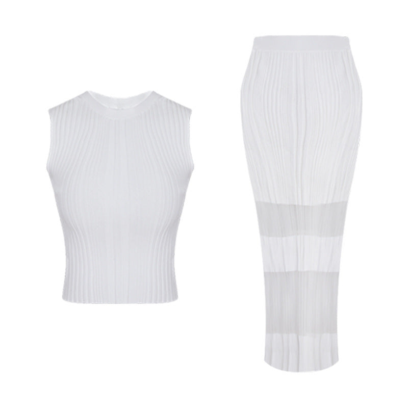 Snow White  Ladies Knit Top with Skirt -Two Piece Set