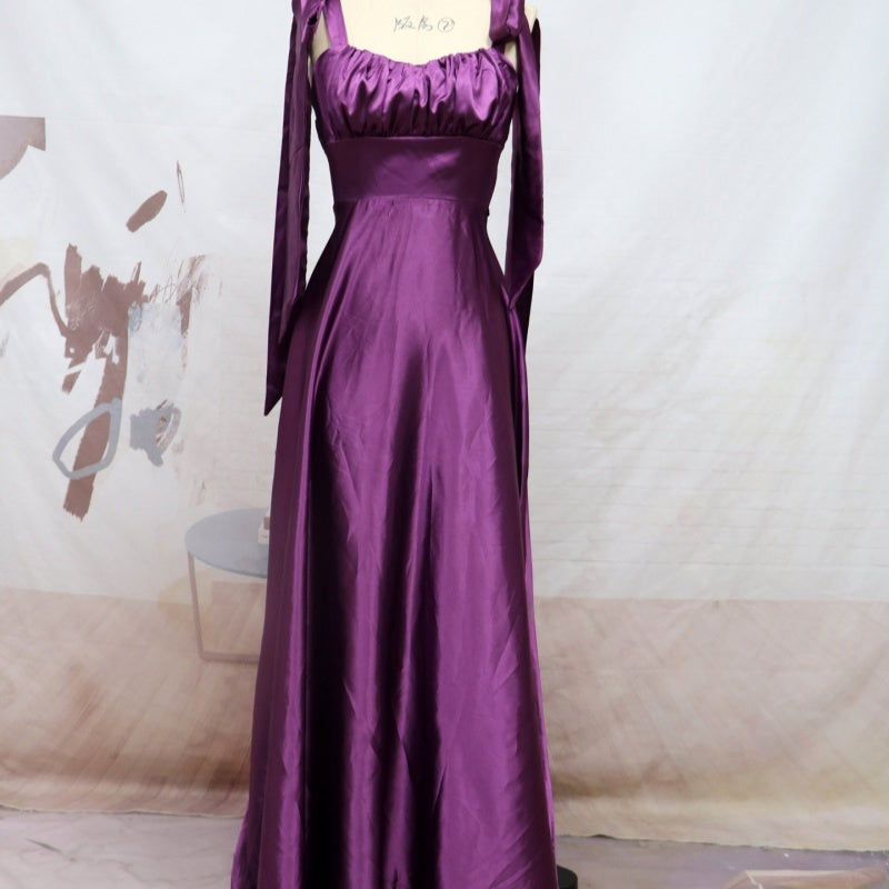 Princess Style Silky  Sleeveless Gown Evening Dress