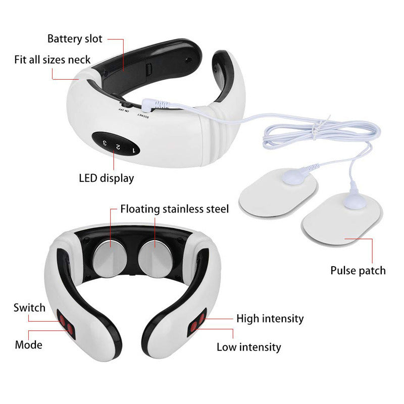 Neck Massager Device with 2 Electrode Pads