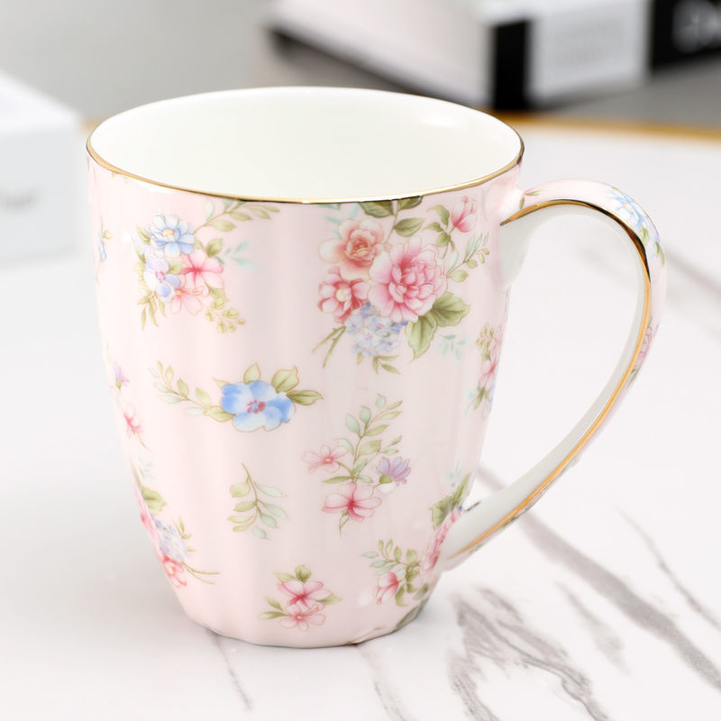 English Ceramic Tea Cup Set with Flower Print