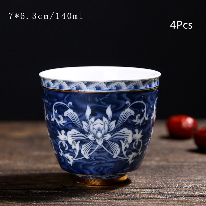 Vintage Korean Ceramic Tea Set & Cup Coaster