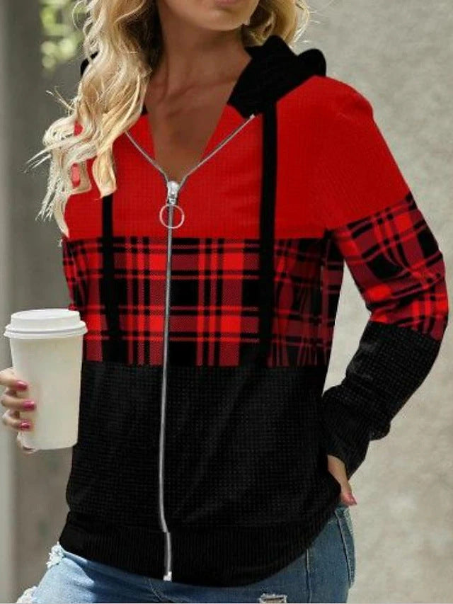 My Retro  Loose Hooded Hooded Zipper Sweatshirt