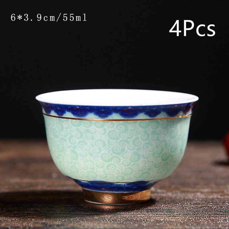 Vintage Korean Ceramic Tea Set & Cup Coaster