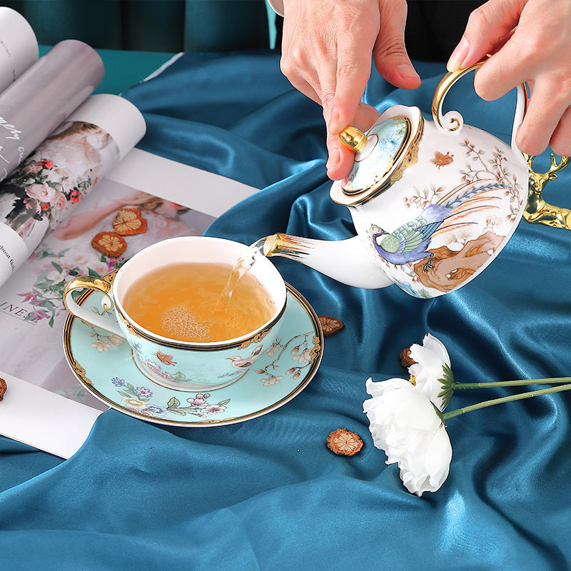 Chinese Ceramic Teapot Cup Suacer Set 