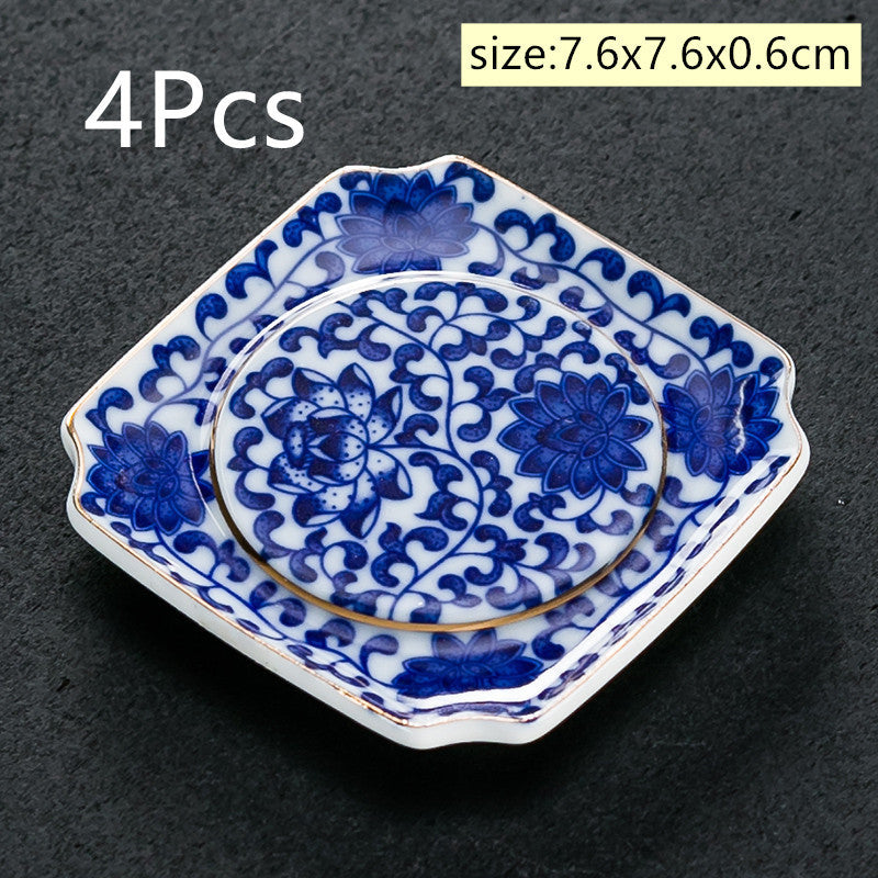 Vintage Korean Ceramic Tea Set & Cup Coaster