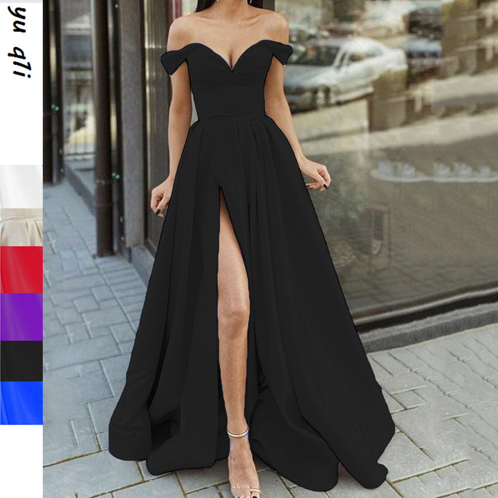 Swing Split Sleeveless Backless Dress with  V-neck