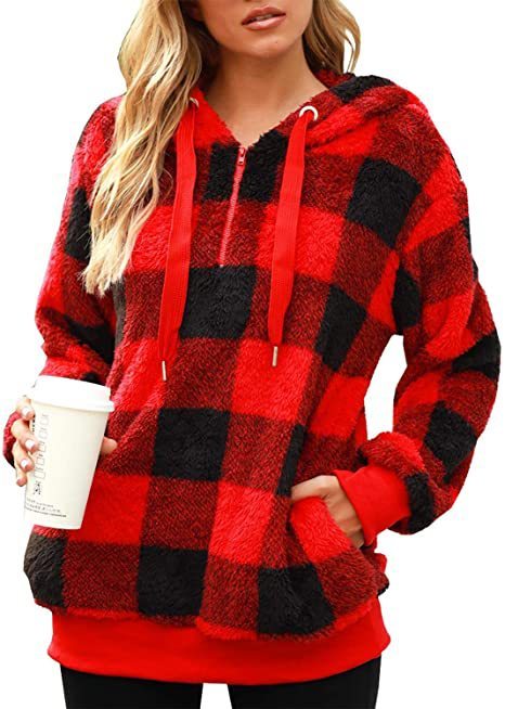 So Comfy Winter Plaid Hoodie Jacket