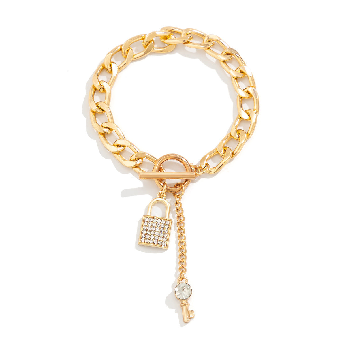 Beautiful. Thick Chain Necklace with  Key Pendant & Bracelet