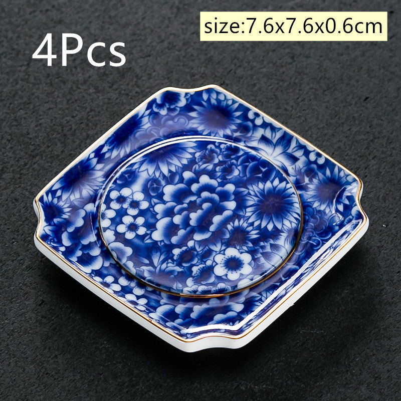 Vintage Korean Ceramic Tea Set & Cup Coaster