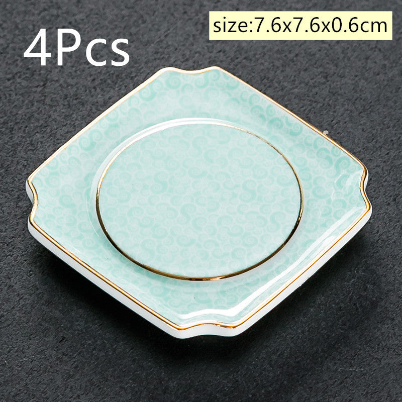 Vintage Korean Ceramic Tea Set & Cup Coaster