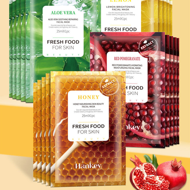 Fresh Food 4-Piece Masks - Aloe, Lemon, Red Pomegranate & Honey