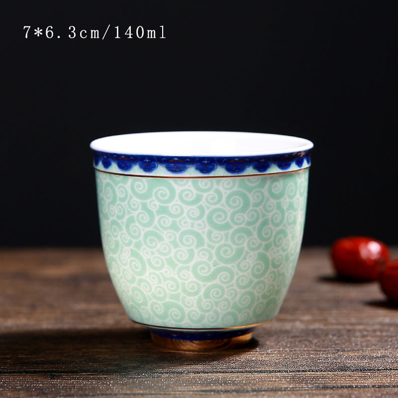 Vintage Korean Ceramic Tea Set & Cup Coaster