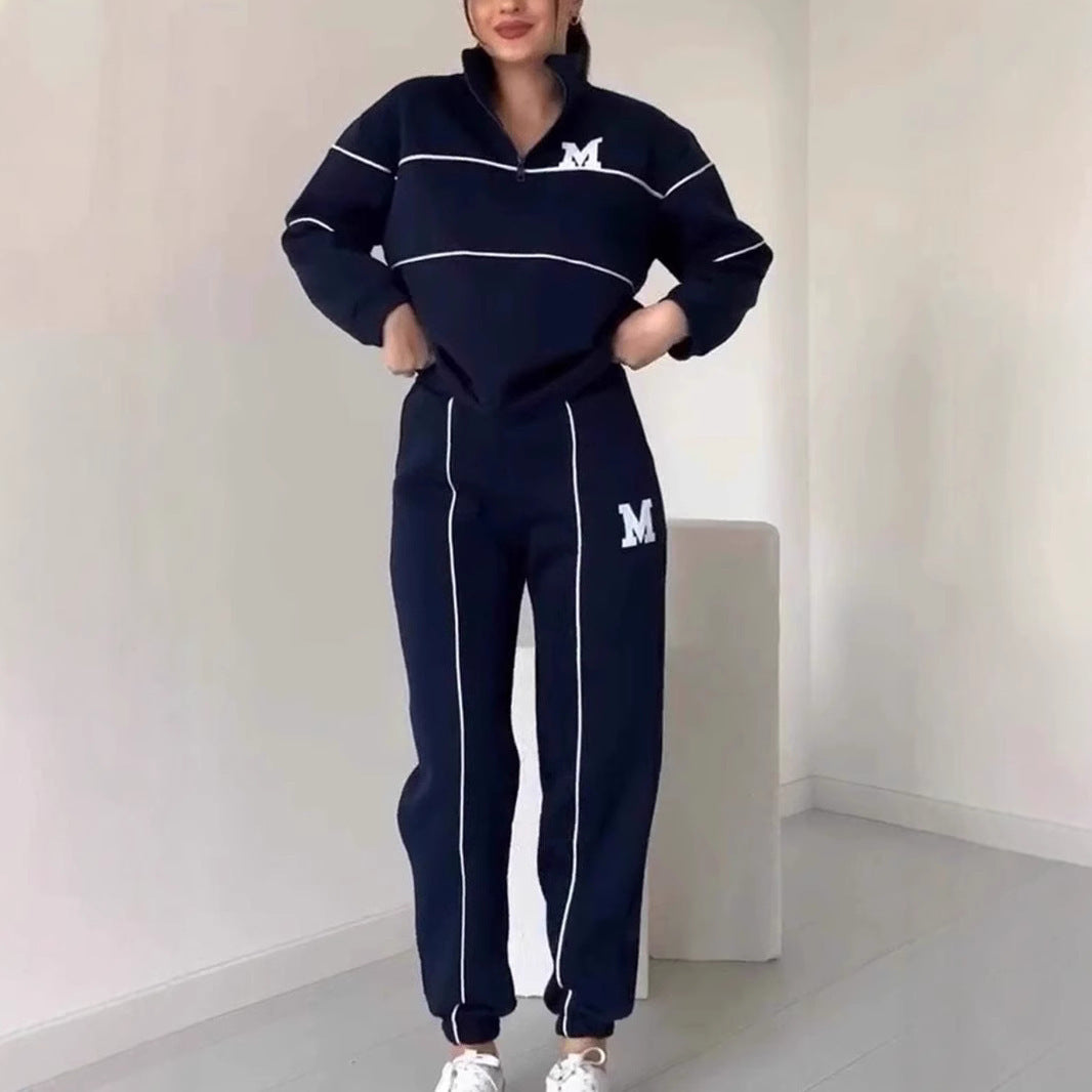 Sweatsuit Sets- 2 Piece Outfits with  Lounge Hoodless Pullover Sweatshirt and  Baggy Fashion Sweatpants with Pockets