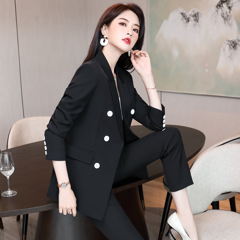 Boss Lady Buttoned Two Piece Fashion Suit