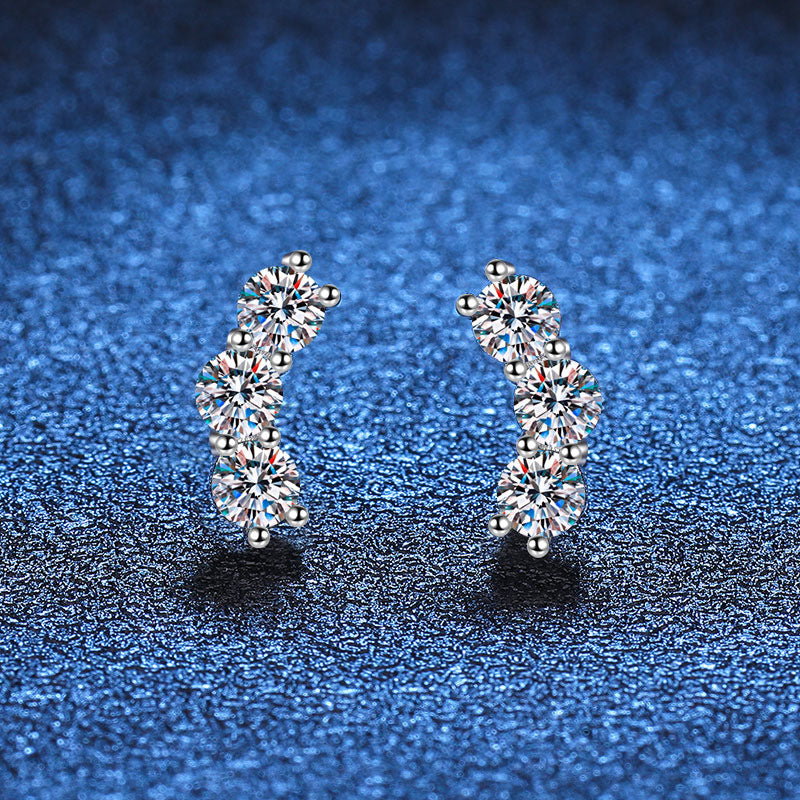 Moissanite S925 Sterling Silver Stud Earrings