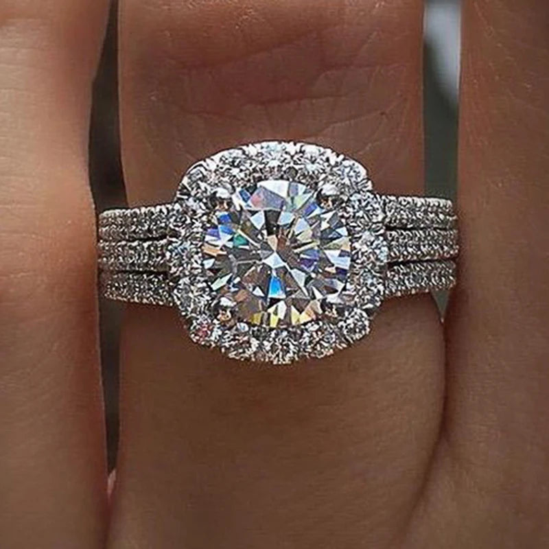 Brilliant CZ Luxury Cocktail Engagement Ring