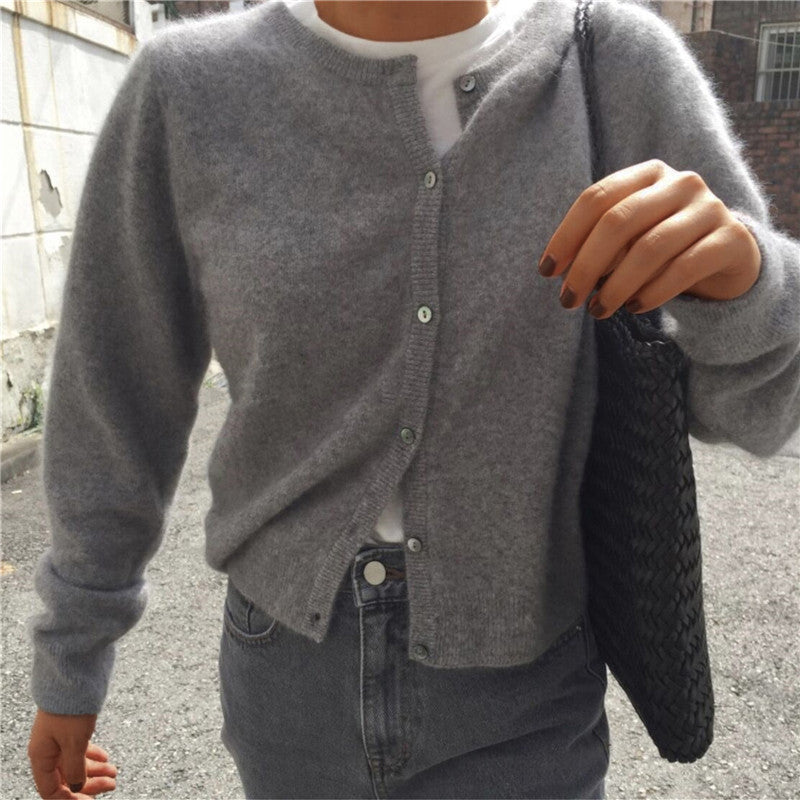 Perfect Fit  Knitted  Cardigan  Single Breasted  with Long Sleeve