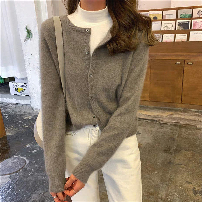 Perfect Fit  Knitted  Cardigan  Single Breasted  with Long Sleeve