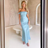 Sea Blue Mall Silk Luxury Backless Off Shoulder Long Dress Backless Dresses Backless Off Shoulder Long Dress boho DRESS Casual Women's dress Dress Dresses For Women elegant backless slit sress elegant dress off shoulder dress prom dress Slit  Dress summer dress SeaBlueMall.com