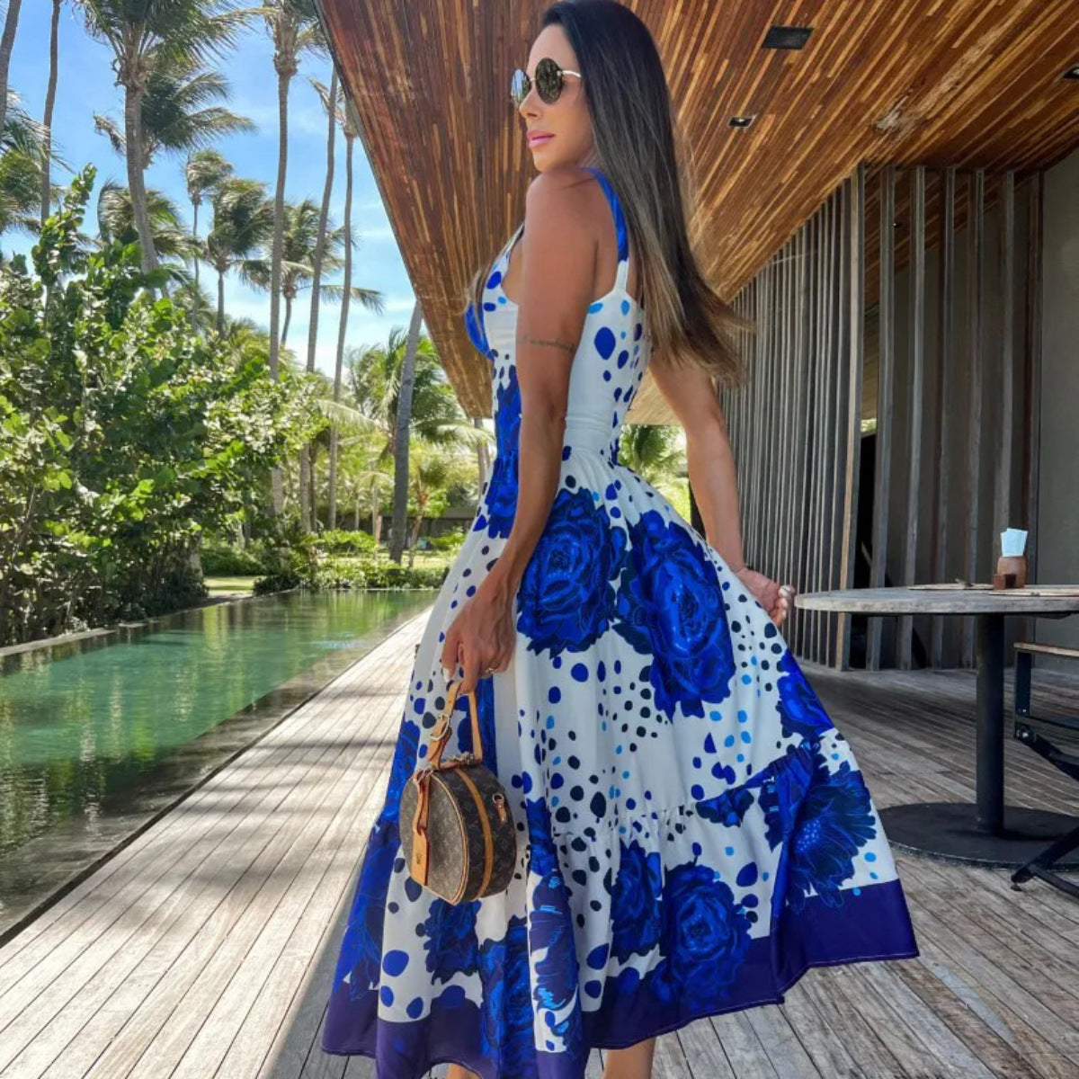 Sapphire Blue Sling Maxi Dress