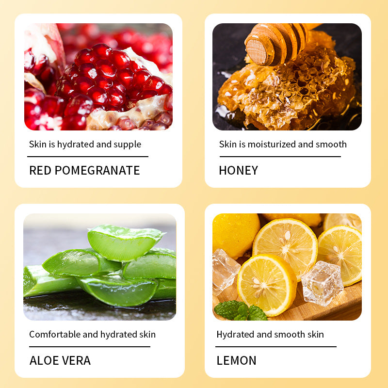 Fresh Food 4-Piece Masks - Aloe, Lemon, Red Pomegranate & Honey