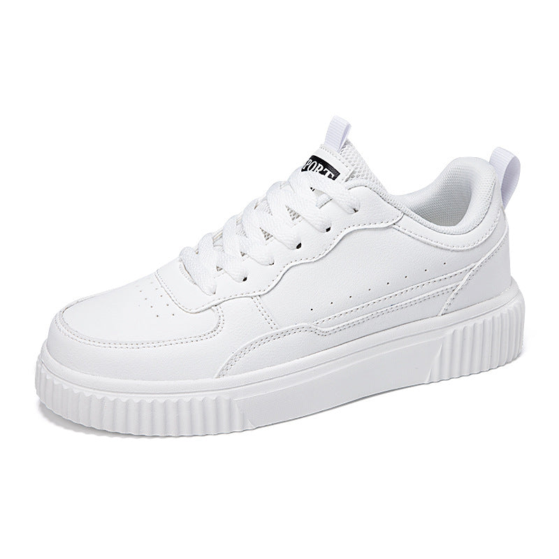 Flat Bottom Breathable White Sneakers