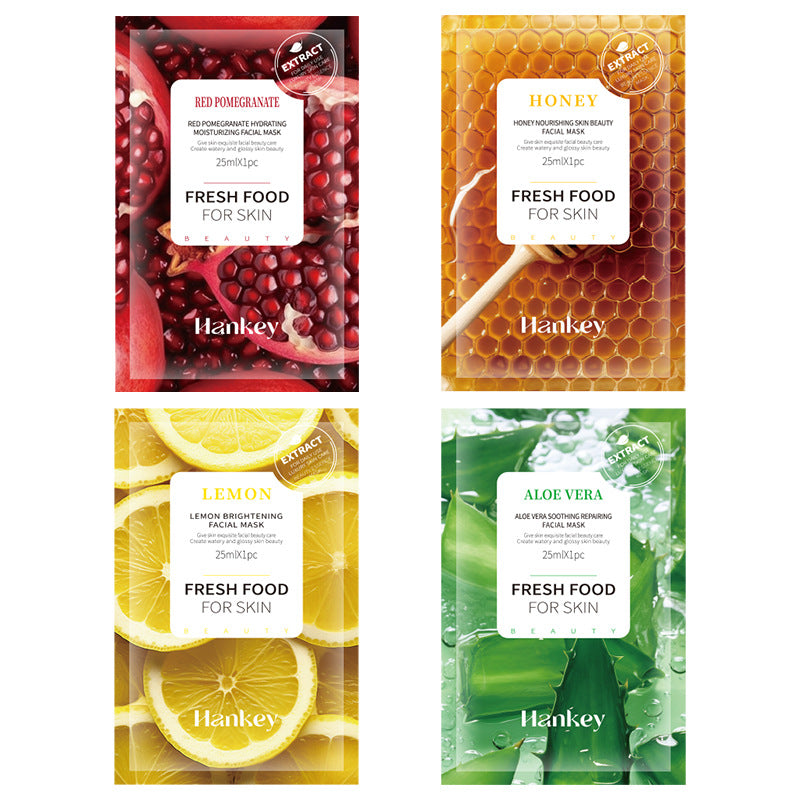 Fresh Food 4-Piece Masks - Aloe, Lemon, Red Pomegranate & Honey