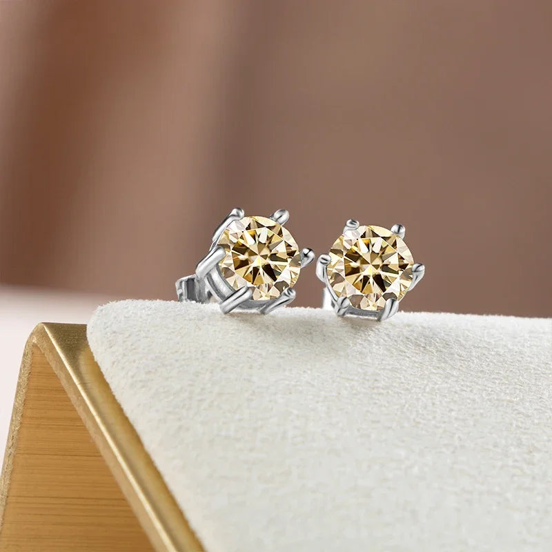 Solitaire Sterling Silver Moissanite Diamond Jewelry Set