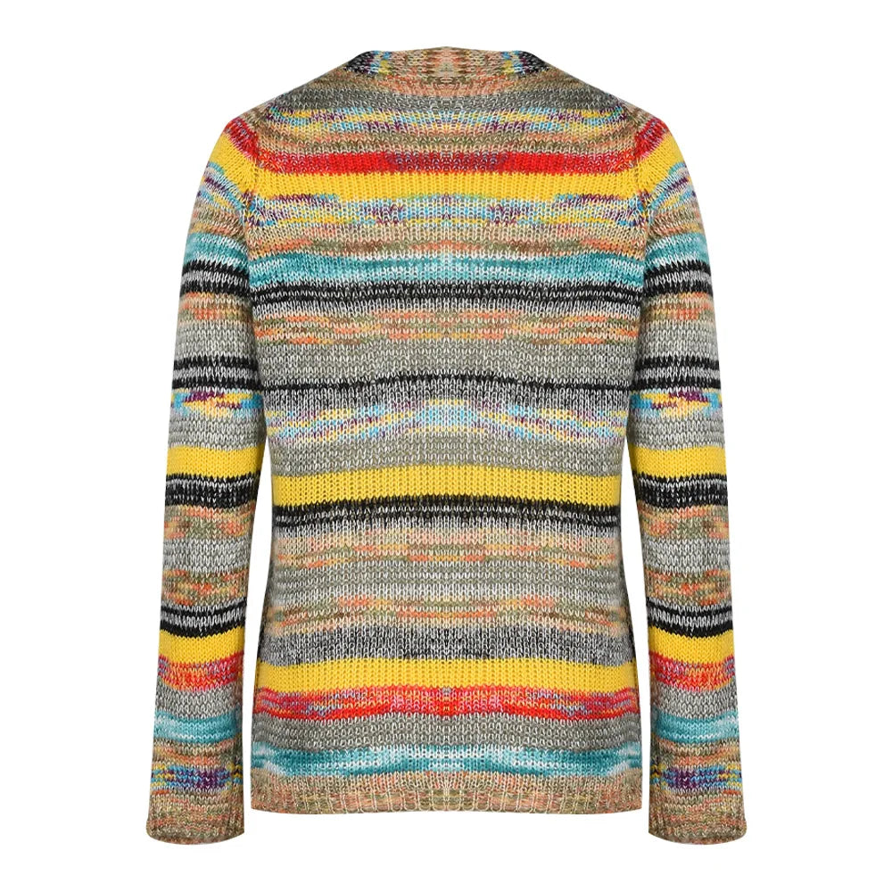 Many Colors Sweater Knitted Cardigan