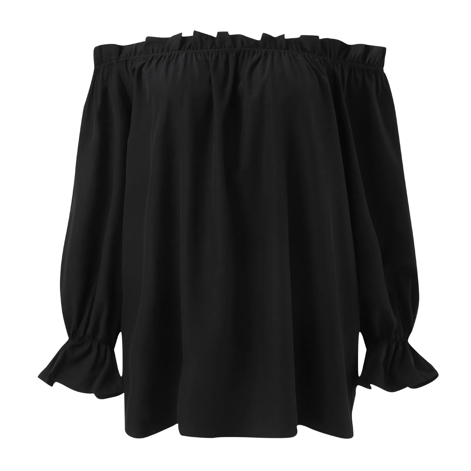 Black Modern Classic Fit Off Shoulder  O-Neck  Blouse Top