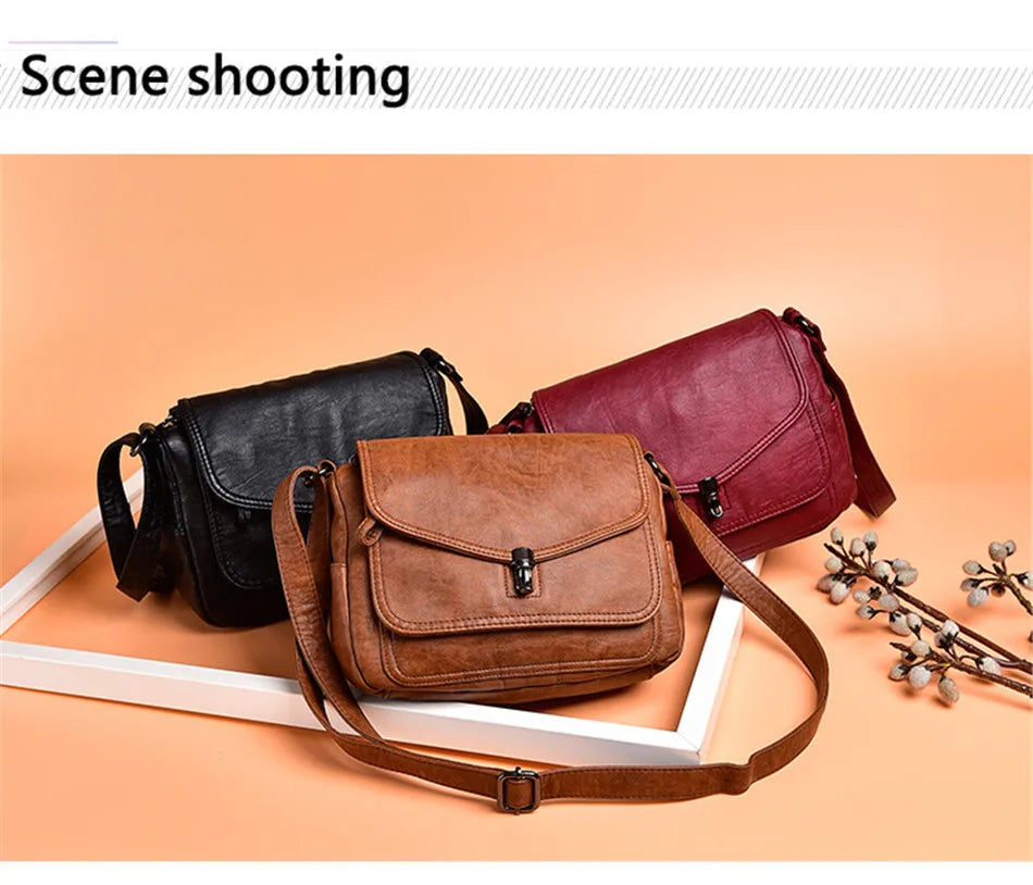 "Vintage Soft" Style Genuine  Crossbody Handbag