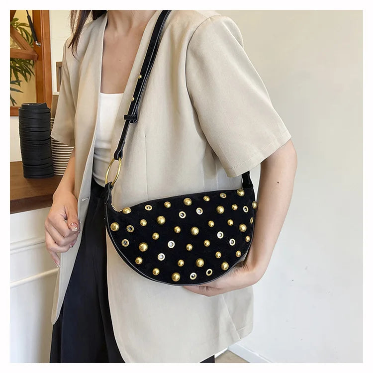 Designer Rivet Polka Dot Studded crossbody Bags