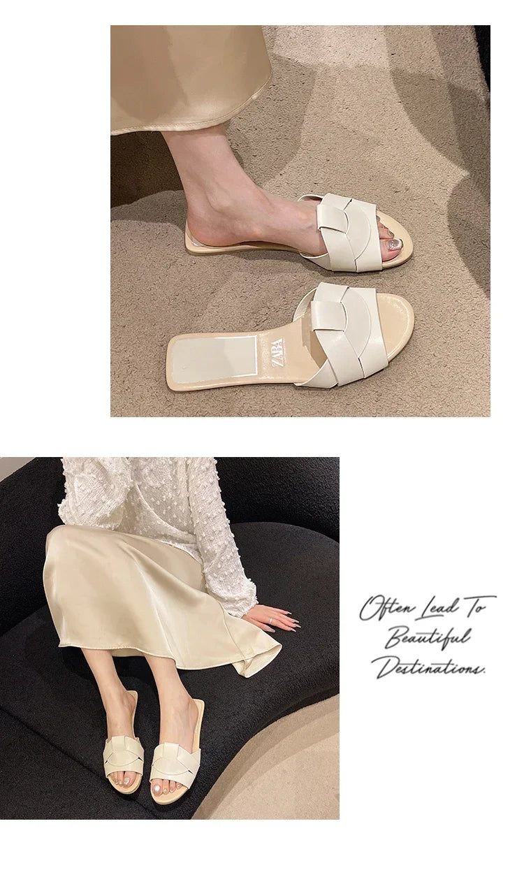 Cross Solid Color Fashion Sandals